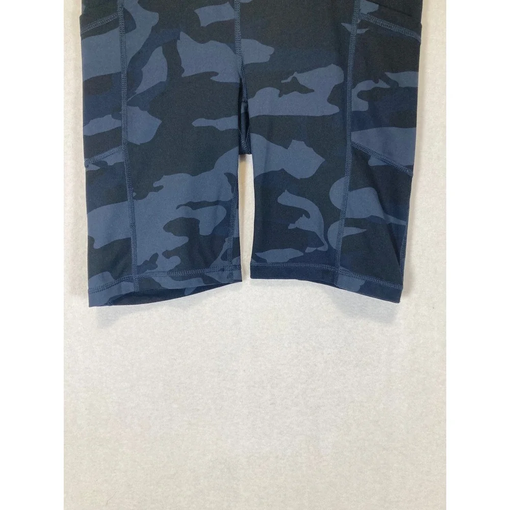 Activewear Yogalicious Lux Women‎ S Blue Camo High Waist Biker Shorts Pockets